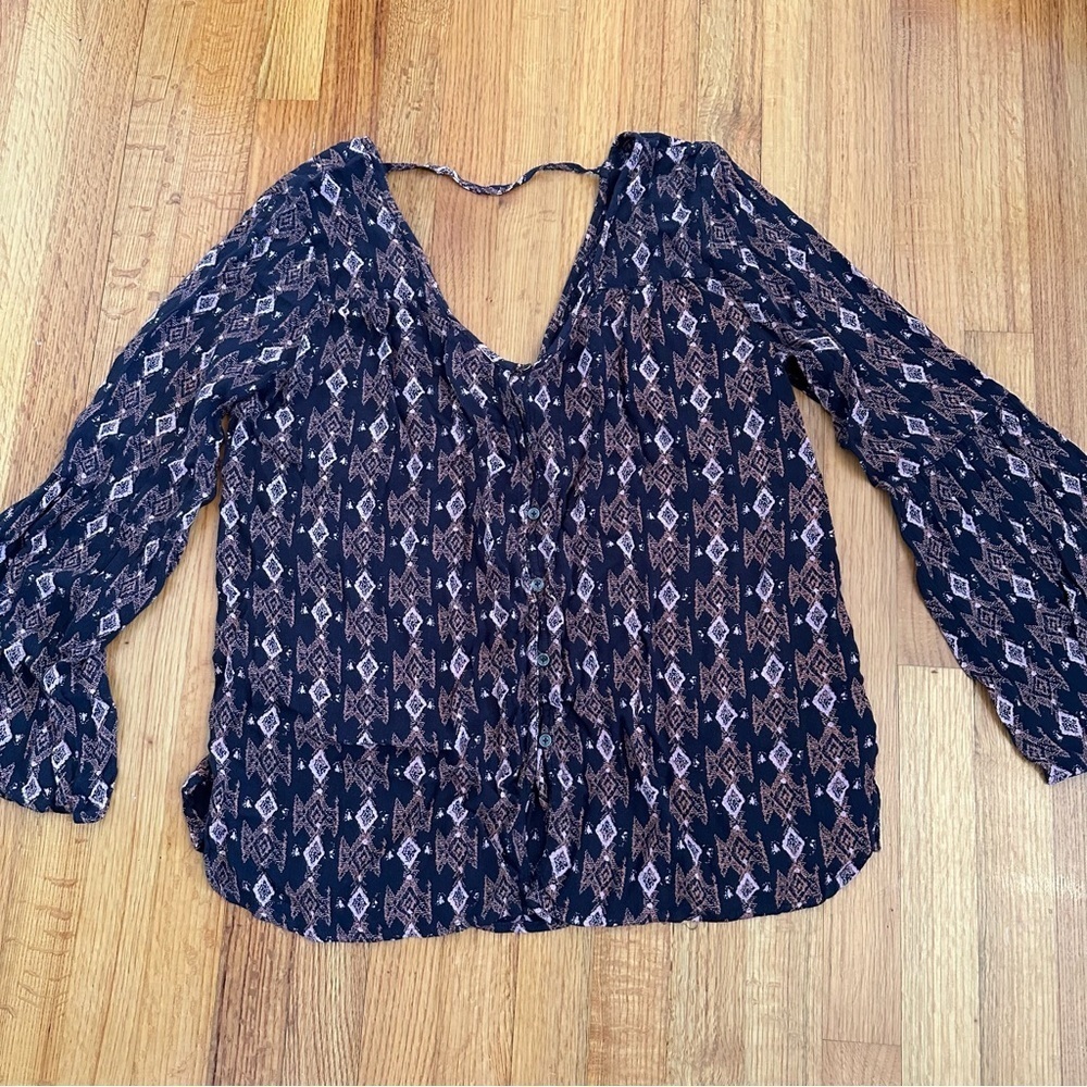 Billabong Sweet Sand Boho Tribal Tunic Top Size L(c6